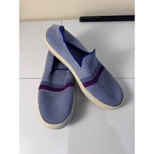 Rothys The Sneaker Womens 10 Blue Stripe Slip On Sustainable Washable Minimalist